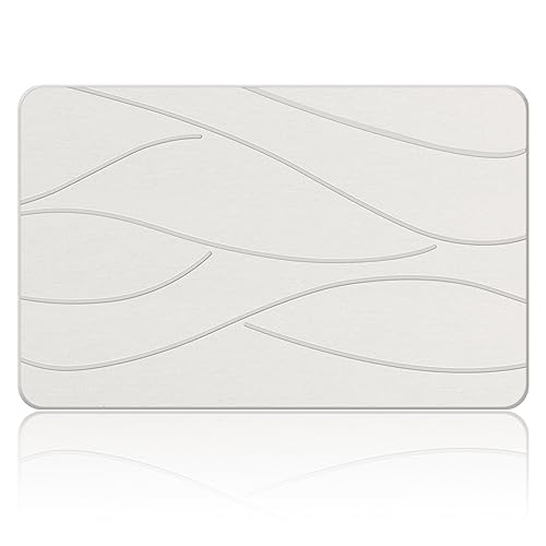 Stone Bath Mat White 23x15