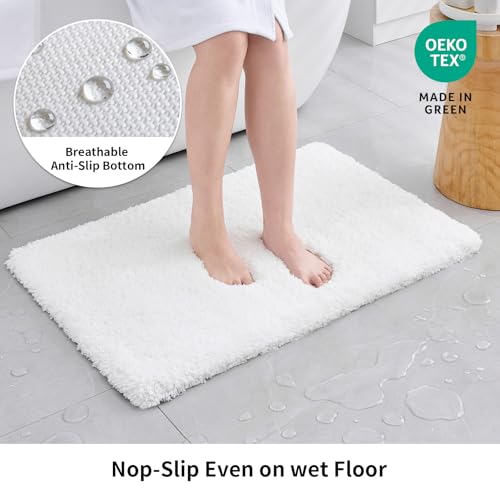 Disolla White Bathroom Rug 24x36 view 2