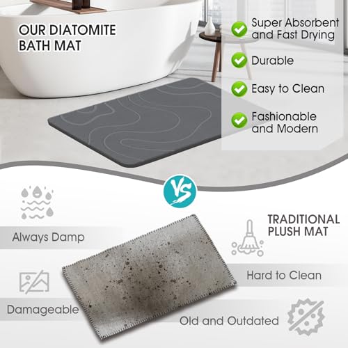 ZIKIBL Stone Bath Mat Diatomaceous view 4