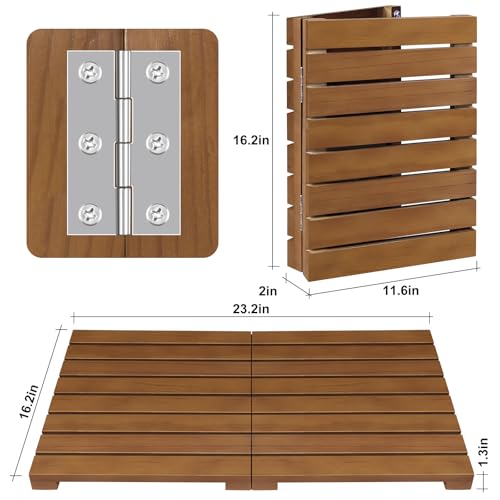 Teak Shower Mat - Foldable view 2