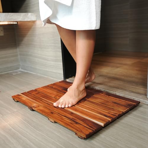 VaeFae Teak Shower Mat Non-Slip view 4