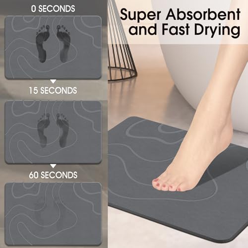 ZIKIBL Stone Bath Mat Diatomaceous view 2