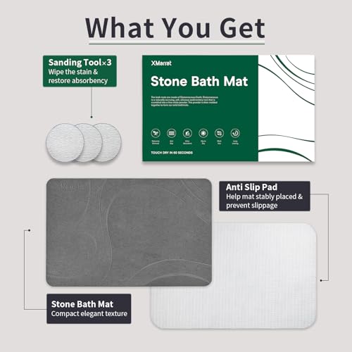 XMarrat Stone Bath Mat Diatomaceous view 5