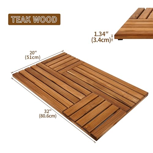 Utoplike Teak Wood Bath Mat view 4