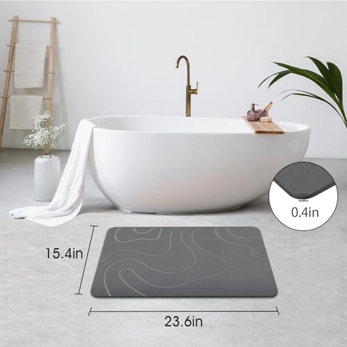 ZIKIBL Stone Bath Mat Diatomaceous view 3