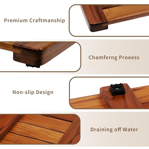 Utoplike Teak Bath Mat Shower view 5