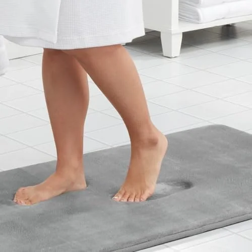 Genteele Memory Foam Bath Mat 20x32 Grey main view