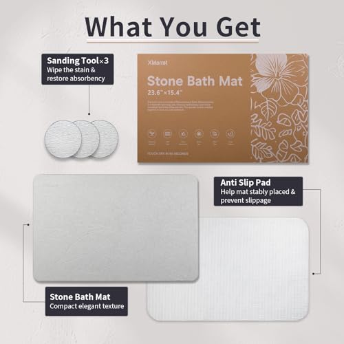 XMarrat Stone Bath Mat Large view 5