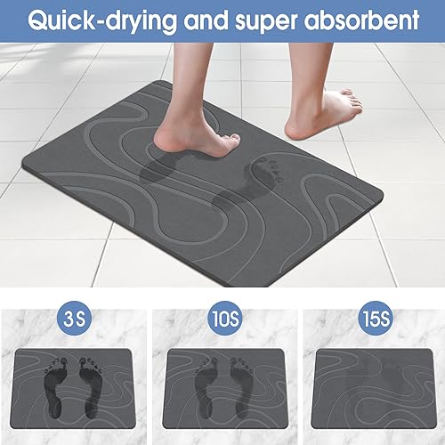 Veeloim Stone Bath Mat Diatomaceous view 4