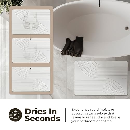 TOSORO Stone Bath Mat Diatomaceous view 3