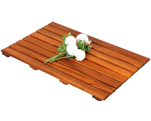 VaeFae Teak Shower Mat Non-Slip