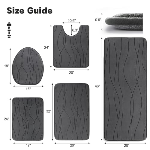 YIHOUSE Bathroom Rugs Set 5 view 2