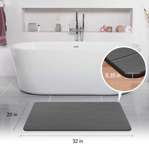 32"x20" Stone Bath Mat Diatomaceous view 5