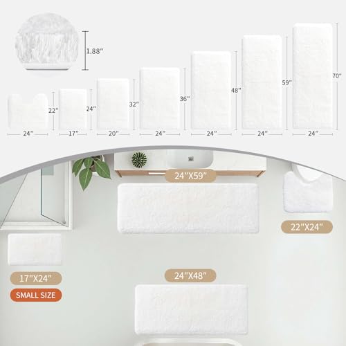 Disolla White Bathroom Rug 24x36 view 3