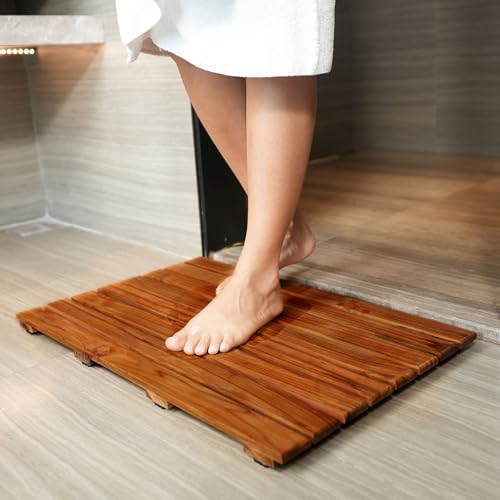 VaeFae Teak Shower Mat Non-Slip view 4