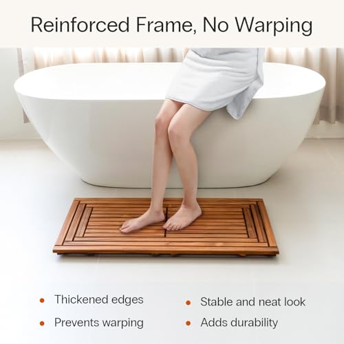 StrongTek Teak Shower Mat Wood view 4