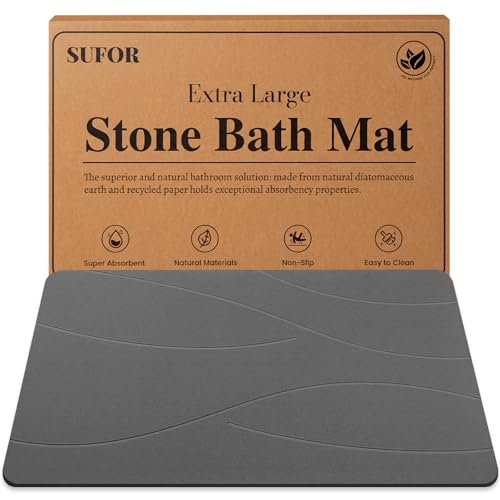 32"x20" Stone Bath Mat Diatomaceous
