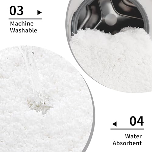 Disolla White Bathroom Rug 24x36 view 5