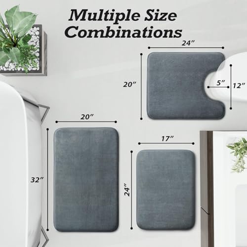 HUXMEYSON Bathroom Rugs Sets 3 view 2