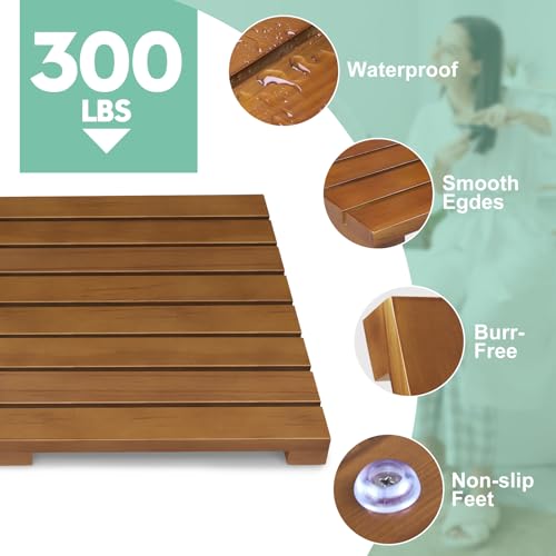 Teak Shower Mat - Foldable view 3