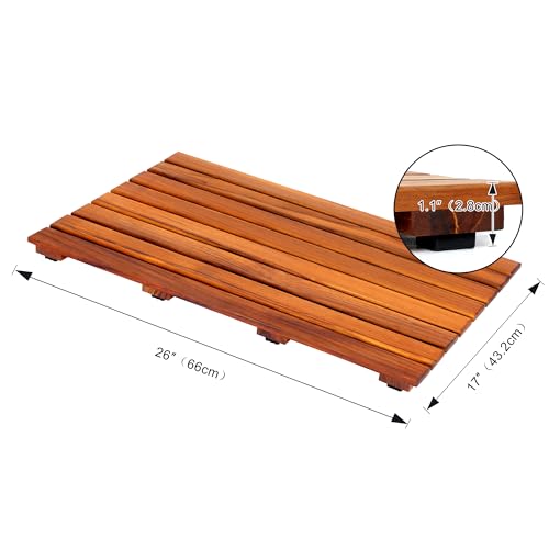 VaeFae Teak Shower Mat Non-Slip view 3