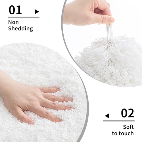 Disolla White Bathroom Rug 24x36 view 4