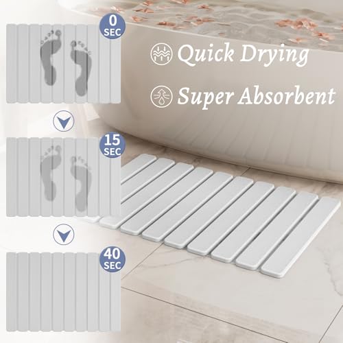 Foldable Stone Bath Mat Diatomaceous view 2