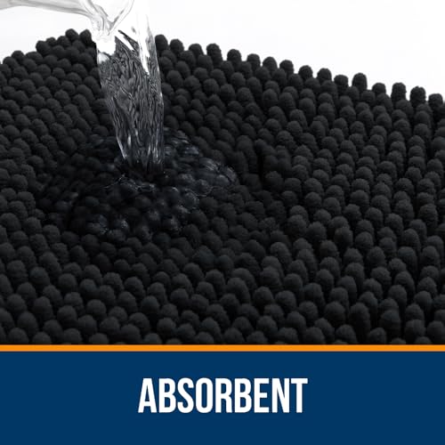 OLANLY Black Bathroom Rug 30x20 view 4