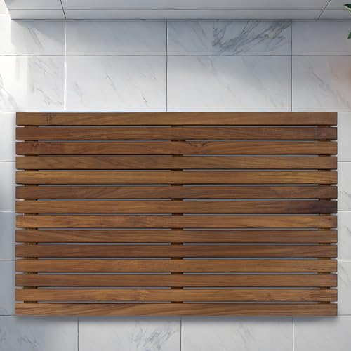 Sunnydaze Solid Teak Shower Mat view 5