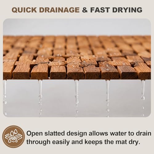 Junkin Teak Wood Bath Mat view 4