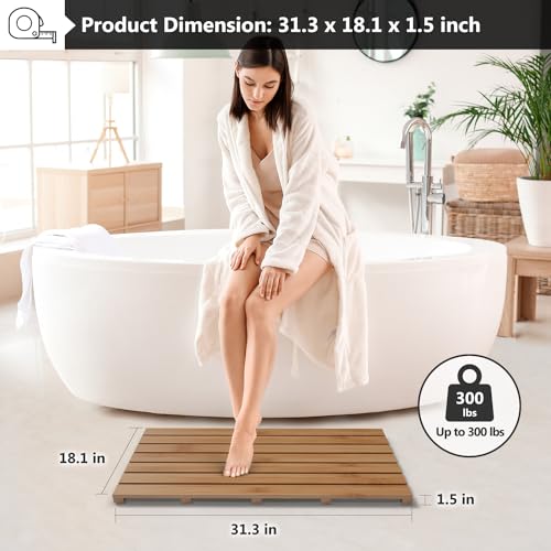 Domax Wooden Bamboo Bath Shower view 3