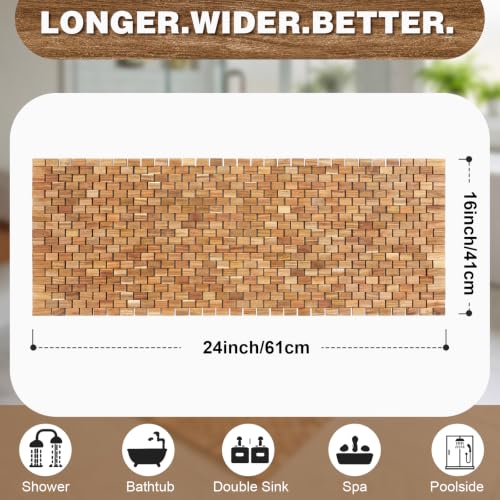 Junkin Teak Wood Bath Mat view 2