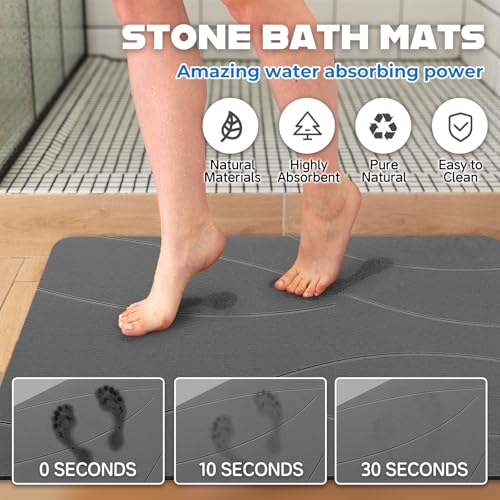 32"x20" Stone Bath Mat Diatomaceous view 2