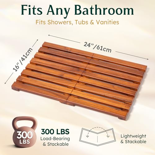 Realgulf Premium Teak Shower Mat view 3