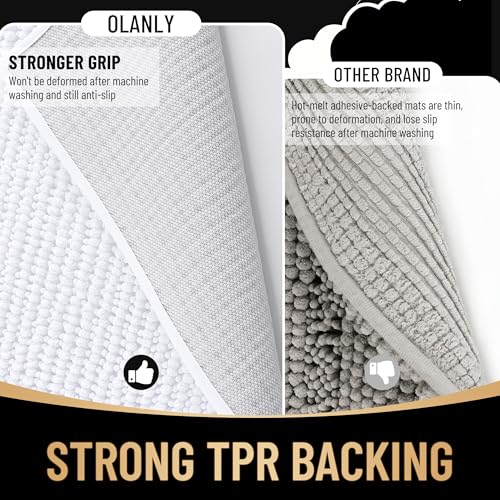 OLANLY Thick Toilet Rugs U-Shaped view 5