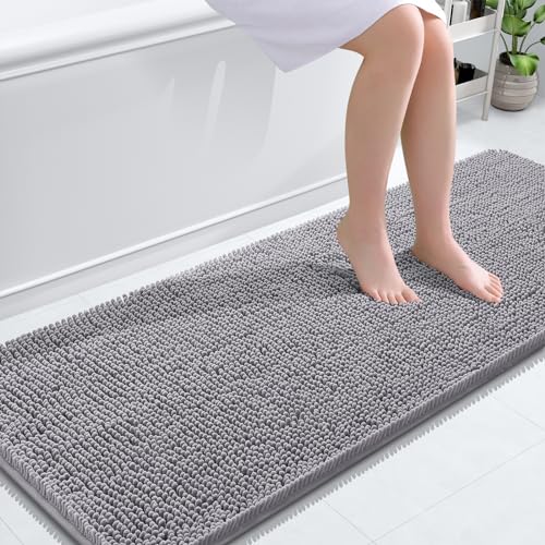 OLANLY Long Bathroom Runner Rug 59x24 Chenille