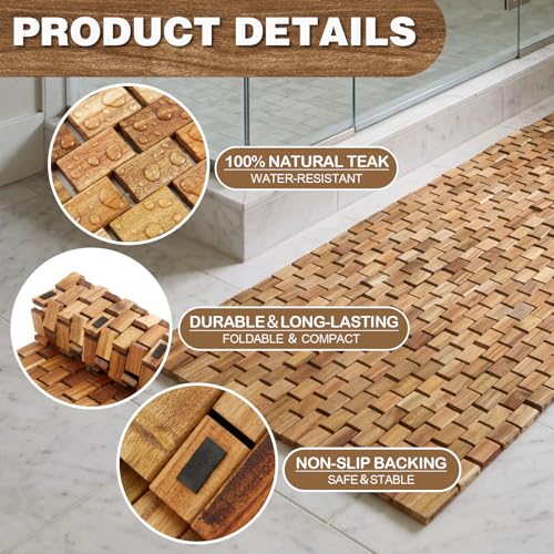Junkin Teak Wood Bath Mat view 3