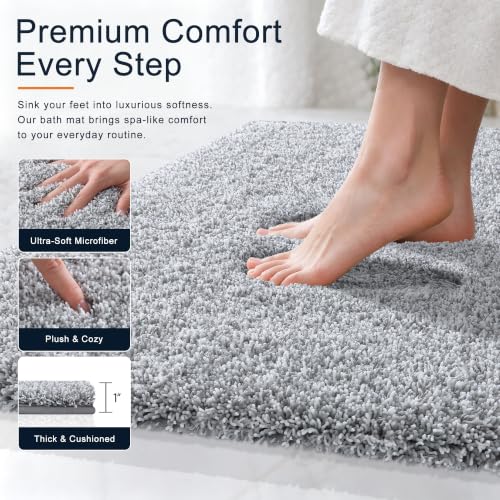 OLANLY Microfiber Bathroom Rugs 30x20 view 2