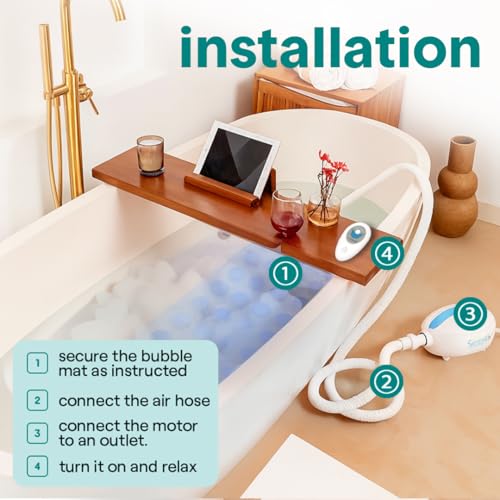 SereneLife Bubble Bath Mat Bathtub view 5