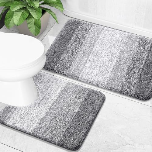 OLANLY Micorfiber Bathroom Rug Set