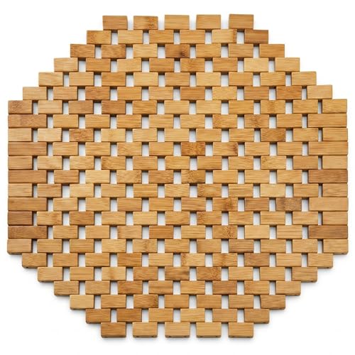 Octagonal Bamboo Bath Mat -
