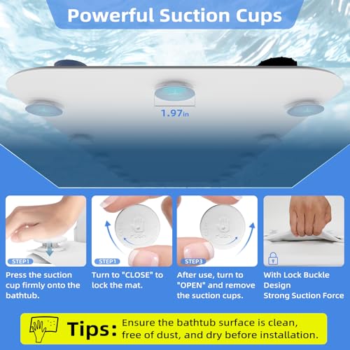 Iridesc Bubble Bath Mat Tub view 4