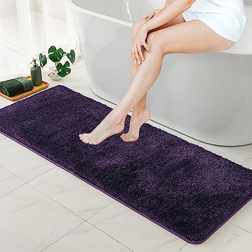 MIULEE Dark Purple Bathroom Runner