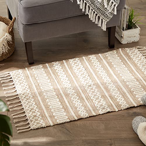 DII Chenille Stripe Woven Bath Rug view 2