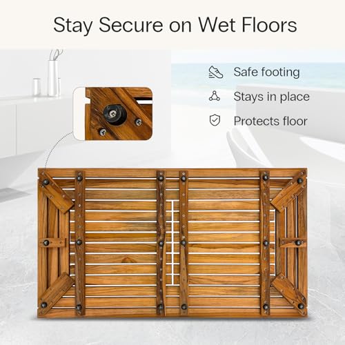 StrongTek Teak Shower Mat Wood view 5