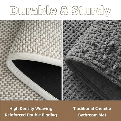 PADOOR-Bath Mat-Super Absorbent Chenille Bathroom view 5