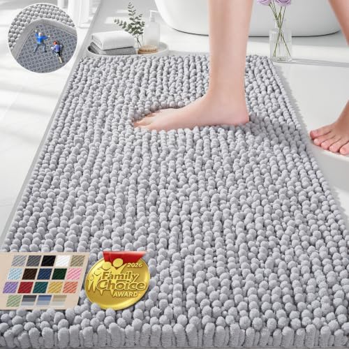 Ophanie Grey Bathroom Rugs 30x20