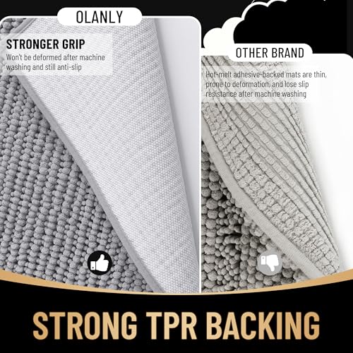 OLANLY Thick Chenille Bathroom Rugs view 5