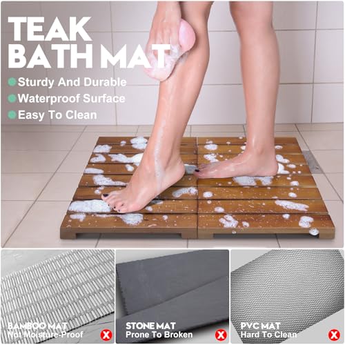 Teak Shower Mat - Foldable view 5