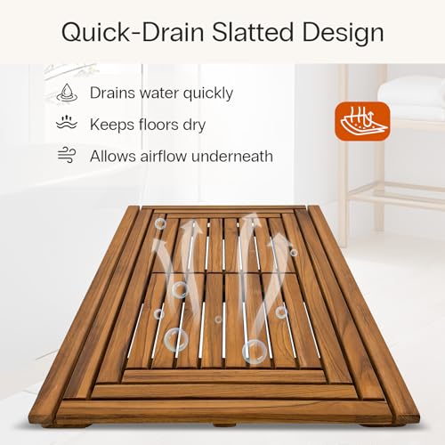 StrongTek Teak Shower Mat Wood view 3